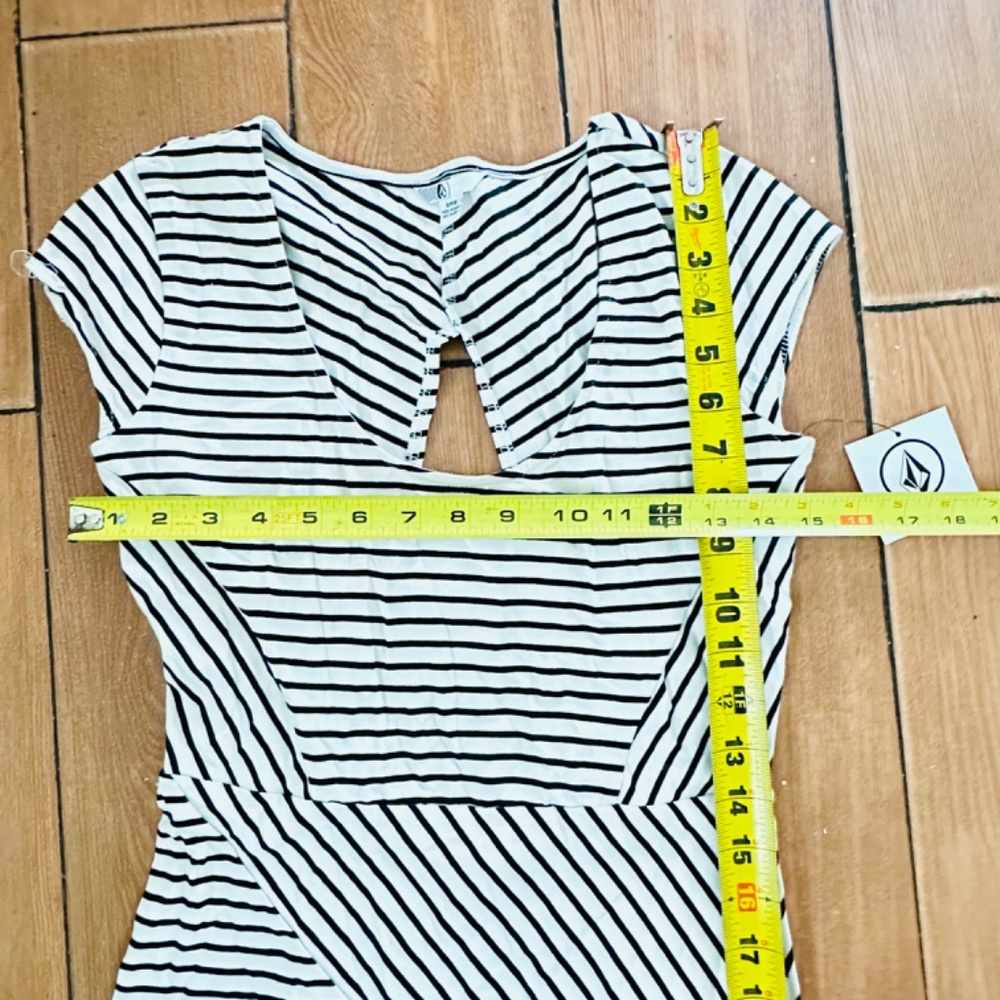 black and beige stripes. The long dress size S/P10 - Picture 4 of 11